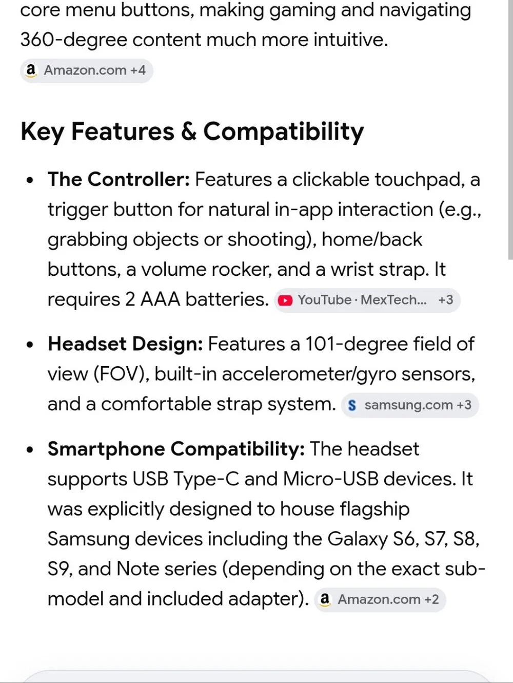 Samsung Gear VR Headset and Controller - Black